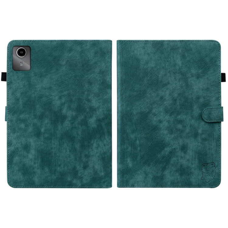 For Lenovo Tab M11/Xiaoxin Pad 11 2024 Tiger Pattern Flip Leather Tablet Case(Dark Green) - free shipping - PMC Jewellery - Order now!