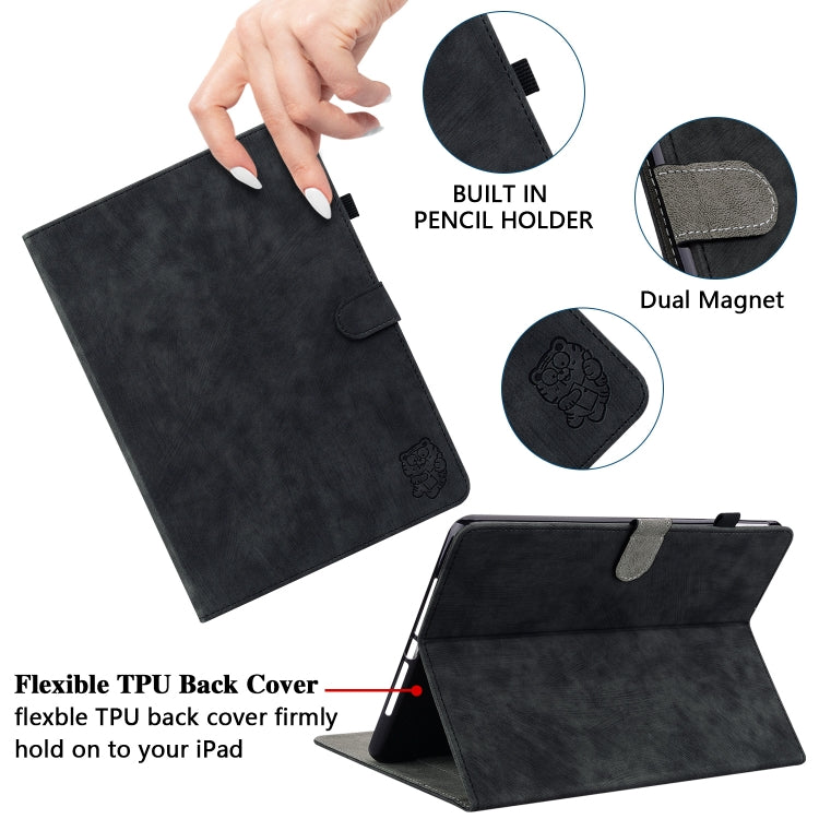 For Lenovo Tab M11/Xiaoxin Pad 11 2024 Tiger Pattern Flip Leather Tablet Case(Black)