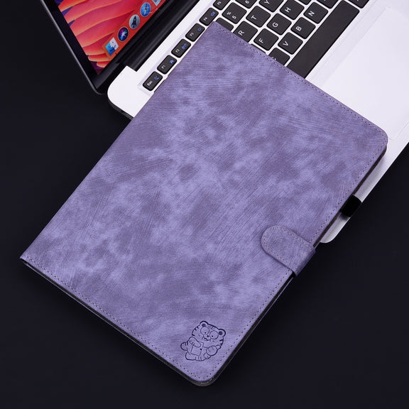 For Lenovo Tab P12 Pro 12.7 2025 Tiger Pattern Flip Leather Tablet Case(Purple)
