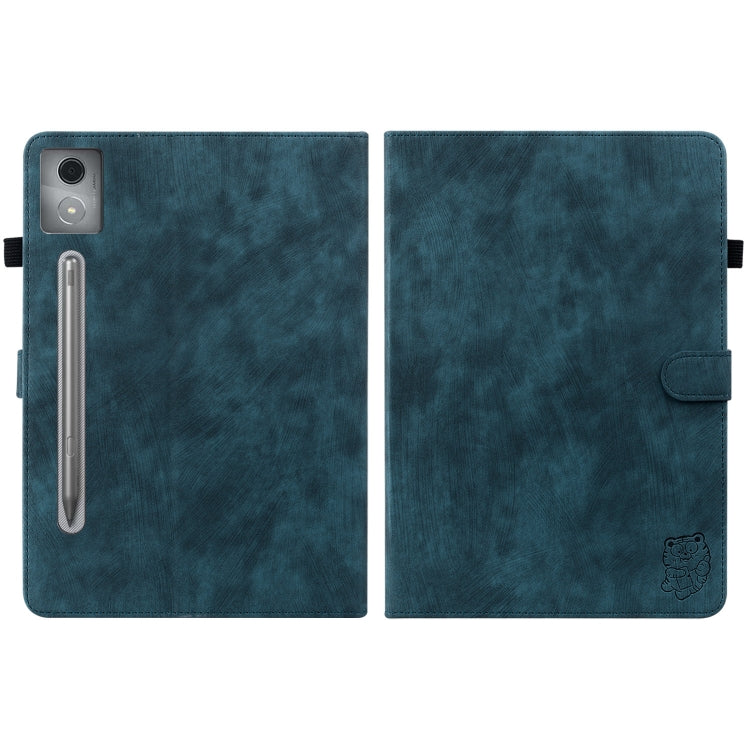 For Lenovo Tab P12 Pro 12.7 2025 Tiger Pattern Flip Leather Tablet Case(Dark Blue) - Lenovo by PMC TechLife | Online Shopping South Africa | PMC TechLife | Buy Now Pay Later Mobicred
