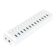 ORICO CT2U3-13AB Plastic Stripes 13 Ports USB 3.0 HUB with Individual Switches, Plug:UK Plug(White) - free shipping - PMC TechLife - Order now!