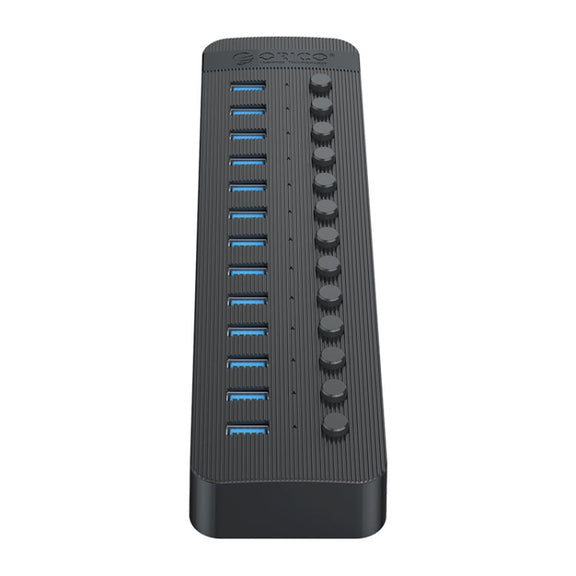 ORICO CT2U3-13AB Plastic Stripes 13 Ports USB 3.0 HUB with Individual Switches, Plug:US Plug(Black)
