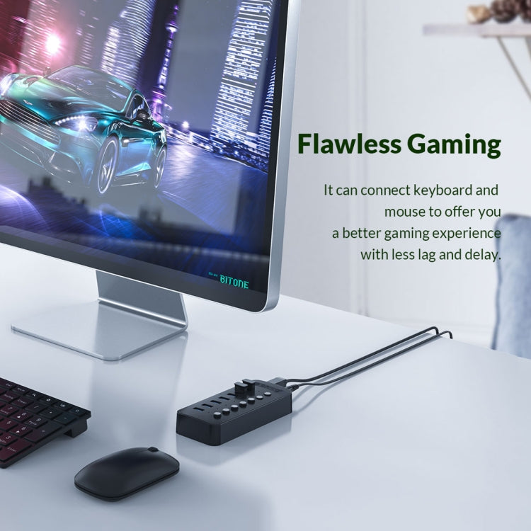 ORICO CT2U3-13AB Plastic Stripes 13 Ports USB 3.0 HUB with Individual Switches, Plug:US Plug(Black) - free shipping - PMC Jewellery - Order now!