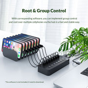 ORICO CT2U3-13AB Plastic Stripes 13 Ports USB 3.0 HUB with Individual Switches, Plug:EU Plug(White)