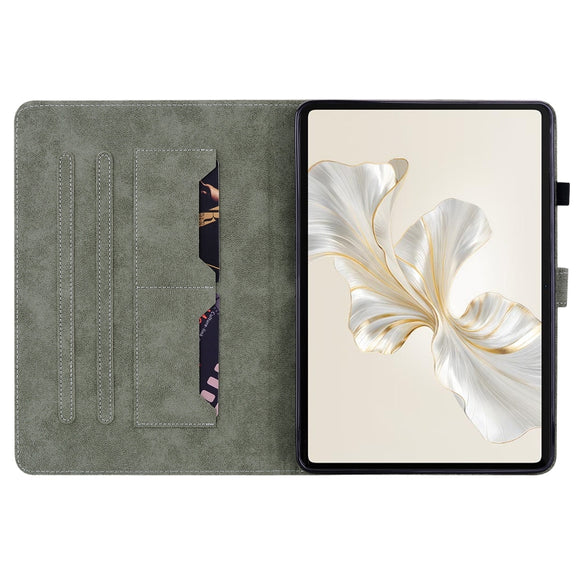 For Honor Pad 9 12.1 Embossed Tiger Pattern Leather Tablet Case(Brown)