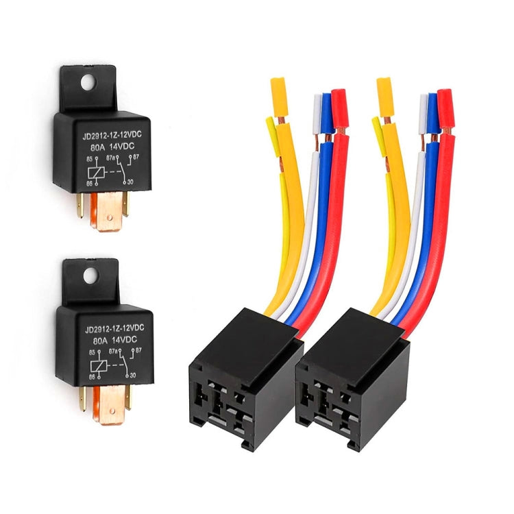JD2912 80A 12V 5 Pin Car Relay with Wire SPDT Socket Plug - free shipping - PMC TechLife - Order now!