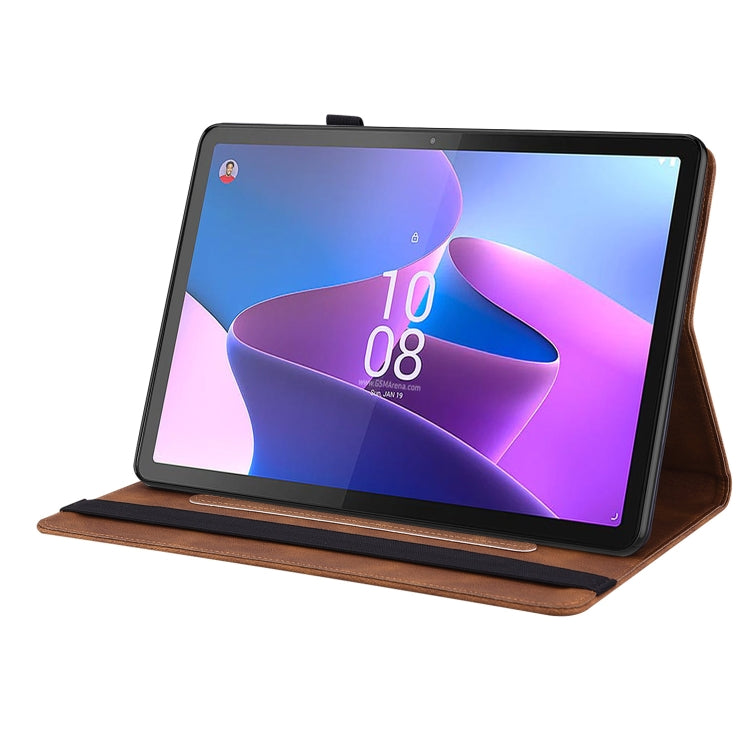 For Lenovo Tab P12 Butterfly Flower Embossed Leather Tablet Case(Brown) - Lenovo by PMC TechLife | Online Shopping South Africa | PMC TechLife | Buy Now Pay Later Mobicred
