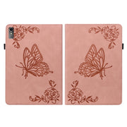For Lenovo Tab M10 5G 10.6 inch Butterfly Flower Embossed Leather Tablet Case(Rose Gold)