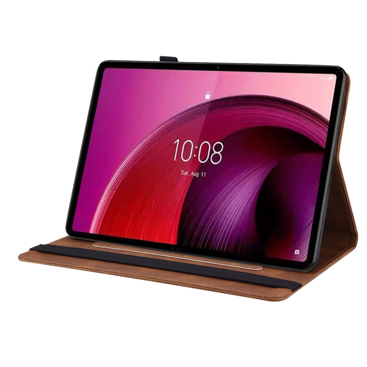 For Lenovo Tab M11/Xiaoxin Pad 11 2024 Butterfly Flower Embossed Leather Tablet Case(Brown)