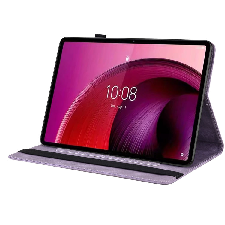 For Lenovo Tab M11/Xiaoxin Pad 11 2024 Butterfly Flower Embossed Leather Tablet Case(Purple) - Lenovo by PMC Jewellery | Online Shopping South Africa | PMC Jewellery | Buy Now Pay Later Mobicred