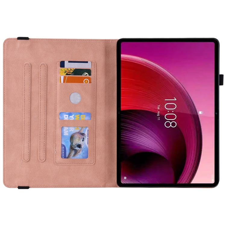 For Lenovo Tab M11/Xiaoxin Pad 11 2024 Butterfly Flower Embossed Leather Tablet Case(Rose Gold) - Lenovo by PMC Jewellery | Online Shopping South Africa | PMC Jewellery | Buy Now Pay Later Mobicred