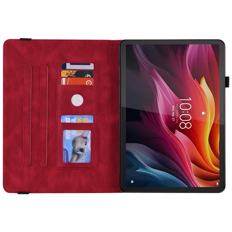 For Lenovo Tab K11 Plus Butterfly Flower Embossed Leather Tablet Case(Red) - Lenovo by PMC TechLife | Online Shopping South Africa | PMC TechLife | Buy Now Pay Later Mobicred