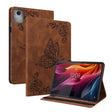 For Lenovo Tab K11 Plus Butterfly Flower Embossed Leather Tablet Case(Brown) - Lenovo by PMC TechLife | Online Shopping South Africa | PMC TechLife | Buy Now Pay Later Mobicred
