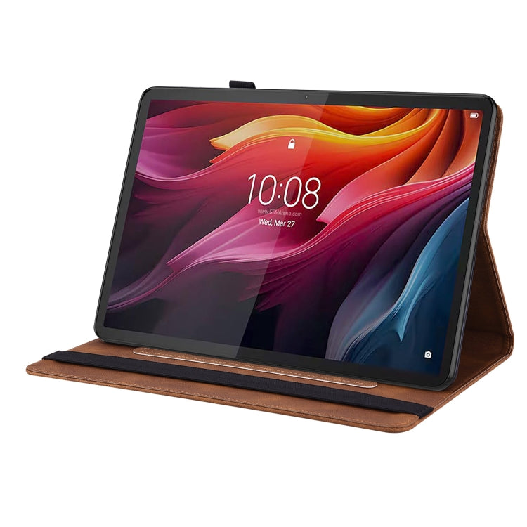 For Lenovo Tab K11 Plus Butterfly Flower Embossed Leather Tablet Case(Brown)