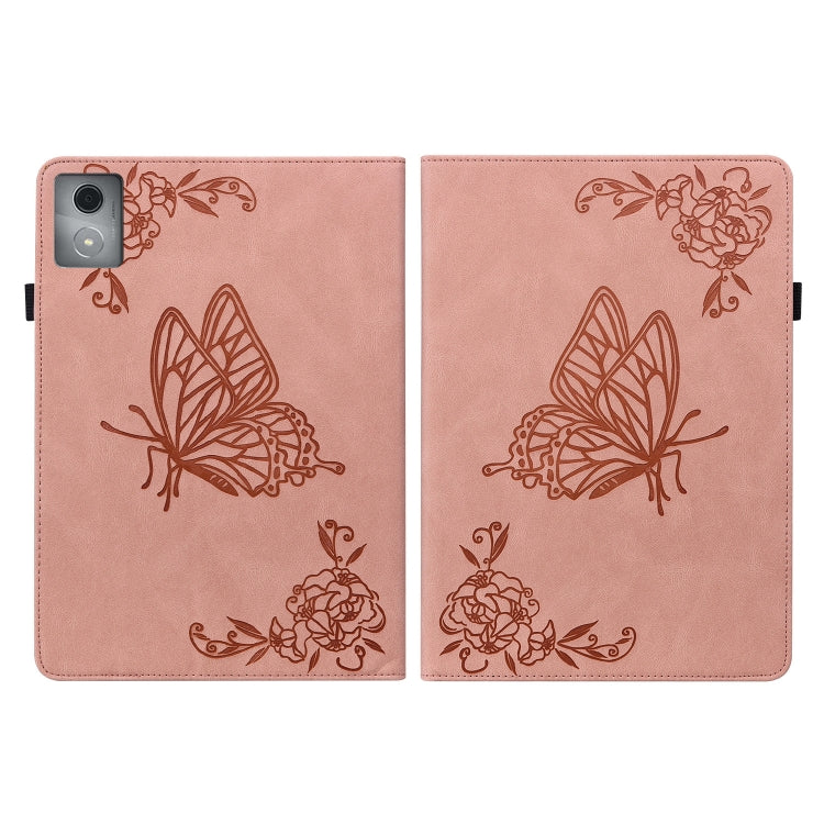 For Lenovo Tab K11 Plus Butterfly Flower Embossed Leather Tablet Case(Rose Gold) - Lenovo by PMC TechLife | Online Shopping South Africa | PMC TechLife | Buy Now Pay Later Mobicred