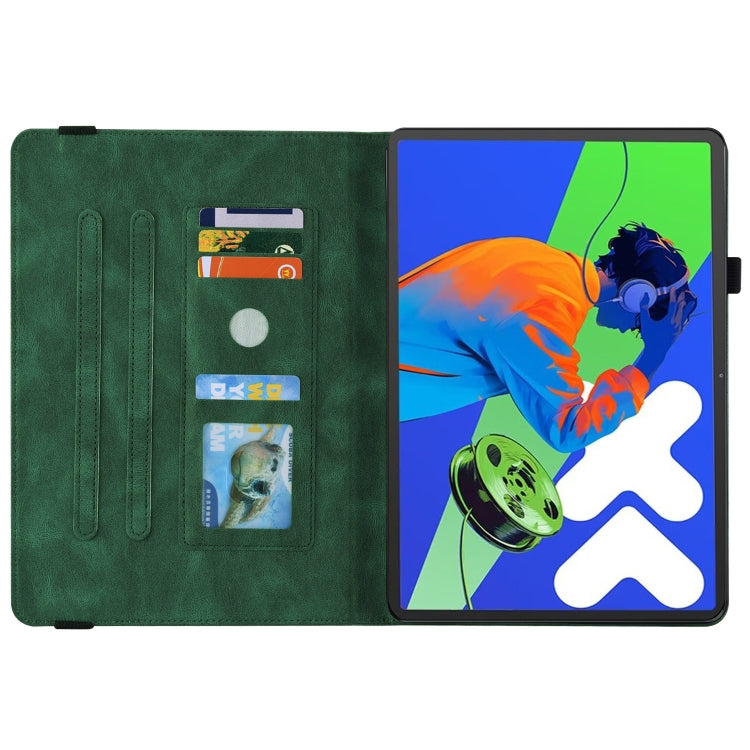 For Lenovo Tab P12 Pro 12.7 2025 Butterfly Flower Embossed Leather Tablet Case(Green) - Lenovo by PMC TechLife | Online Shopping South Africa | PMC TechLife | Buy Now Pay Later Mobicred