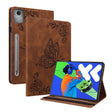 For Lenovo Tab P12 Pro 12.7 2025 Butterfly Flower Embossed Leather Tablet Case(Brown) - Lenovo by PMC TechLife | Online Shopping South Africa | PMC TechLife | Buy Now Pay Later Mobicred