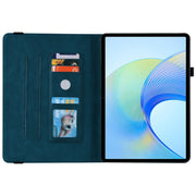 For Honor Pad X8 Pro/X9 Butterfly Flower Embossed Leather Tablet Case(Blue)