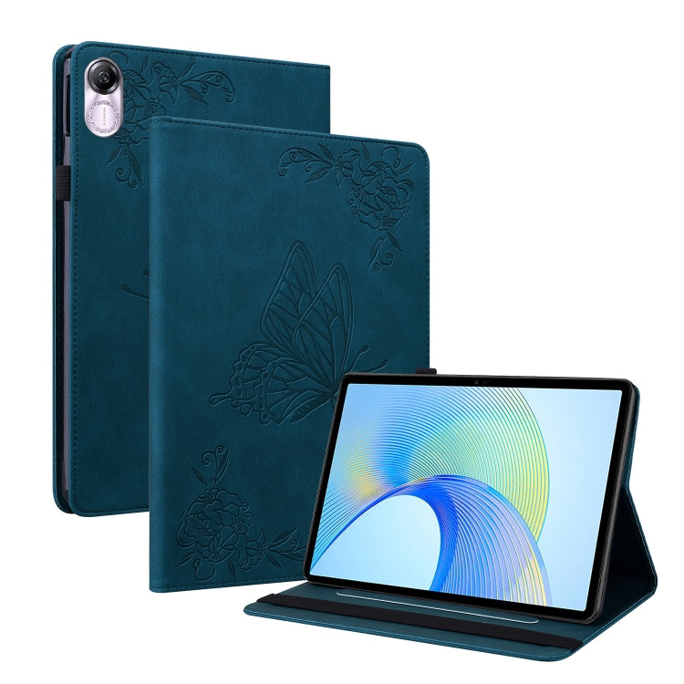 For Honor Pad X8 Pro/X9 Butterfly Flower Embossed Leather Tablet Case(Blue) - Honor by PMC TechLife | Online Shopping South Africa | PMC TechLife | Buy Now Pay Later Mobicred