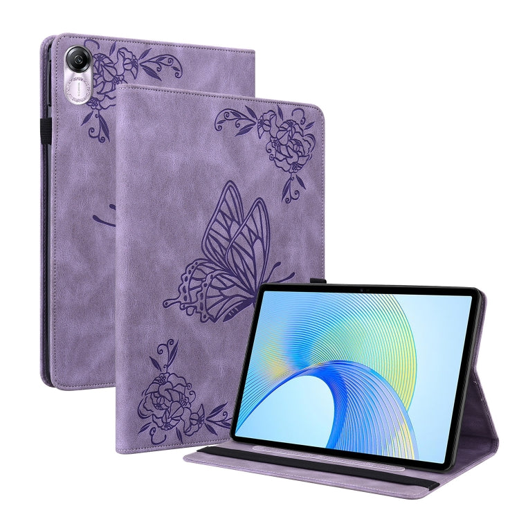 For Honor Pad X8 Pro/X9 Butterfly Flower Embossed Leather Tablet Case(Purple) - Honor by PMC TechLife | Online Shopping South Africa | PMC TechLife | Buy Now Pay Later Mobicred