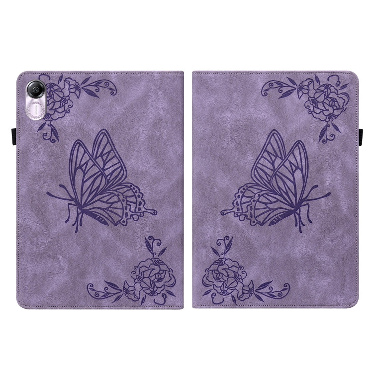 For Honor Pad X8 Pro/X9 Butterfly Flower Embossed Leather Tablet Case(Purple) - Honor by PMC TechLife | Online Shopping South Africa | PMC TechLife | Buy Now Pay Later Mobicred