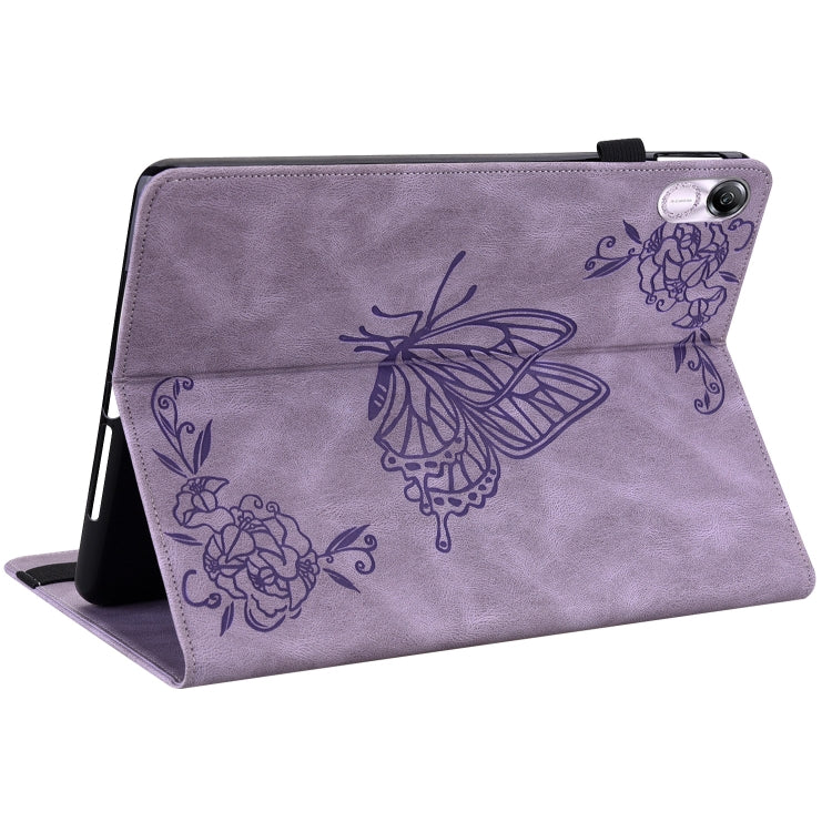 For Honor Pad X8 Pro/X9 Butterfly Flower Embossed Leather Tablet Case(Purple) - Honor by PMC TechLife | Online Shopping South Africa | PMC TechLife | Buy Now Pay Later Mobicred