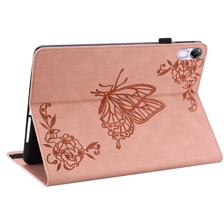 For Honor Pad X8 Pro/X9 Butterfly Flower Embossed Leather Tablet Case(Rose Gold) - Honor by PMC TechLife | Online Shopping South Africa | PMC TechLife | Buy Now Pay Later Mobicred
