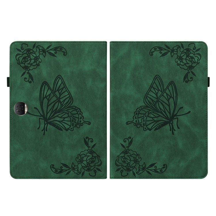 For Honor Pad 9 12.1 Butterfly Flower Embossed Leather Tablet Case(Green) - Honor by PMC TechLife | Online Shopping South Africa | PMC TechLife | Buy Now Pay Later Mobicred