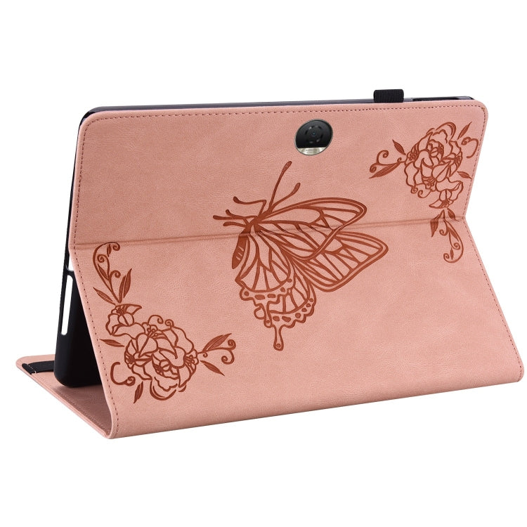For Honor Pad 9 12.1 Butterfly Flower Embossed Leather Tablet Case(Rose Gold) - Honor by PMC TechLife | Online Shopping South Africa | PMC TechLife | Buy Now Pay Later Mobicred