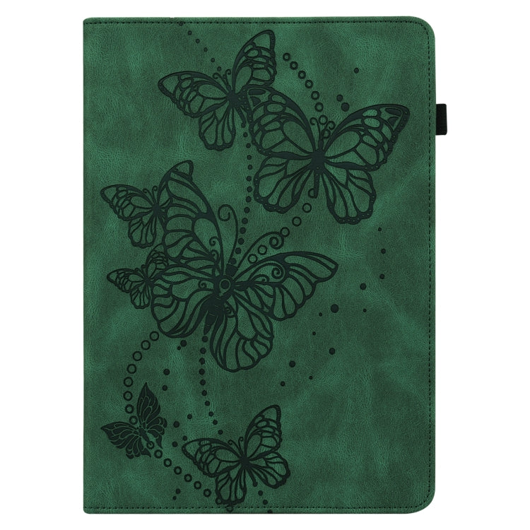 For Samsung Galaxy Tab S9 Embossed Butterfly Pattern Horizontal Flip Leather Tablet Case(Green) - free shipping - PMC Jewellery - Order now!