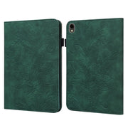For Samsung Galaxy Tab S9 Lace Flower Embossing Pattern PU Tablet Case(Green)