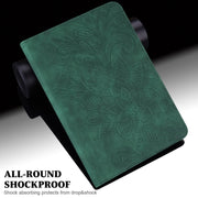 For Samsung Galaxy Tab S9 Lace Flower Embossing Pattern PU Tablet Case(Green)