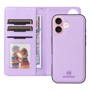 For iPhone 16 BETOPNICE BN-005 2 in 1 Detachable Imitate Genuine Leather Phone Case(Light Purple)