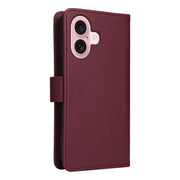 For iPhone 16 BETOPNICE BN-005 2 in 1 Detachable Imitate Genuine Leather Phone Case(Wine Red)