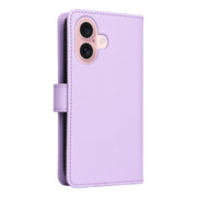 For iPhone 16 Plus BETOPNICE BN-005 2 in 1 Detachable Imitate Genuine Leather Phone Case(Light Purple)