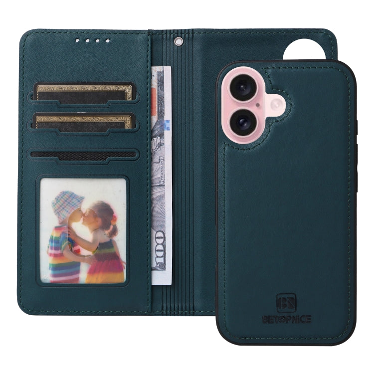 For iPhone 16 Plus BETOPNICE BN-005 2 in 1 Detachable Imitate Genuine Leather Phone Case(Blue) - iPhone 16 Plus Cases by BETOPNICE | Online Shopping South Africa | PMC TechLife | Buy Now Pay Later Mobicred