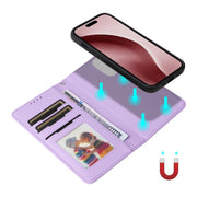 For iPhone 16 Pro BETOPNICE BN-005 2 in 1 Detachable Imitate Genuine Leather Phone Case(Light Purple)