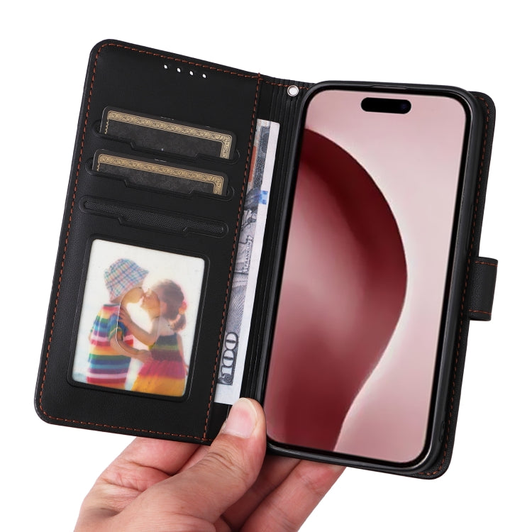 For iPhone 16 Pro BETOPNICE BN-005 2 in 1 Detachable Imitate Genuine Leather Phone Case(Black)