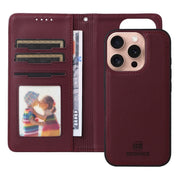 For iPhone 16 Pro BETOPNICE BN-005 2 in 1 Detachable Imitate Genuine Leather Phone Case(Wine Red)