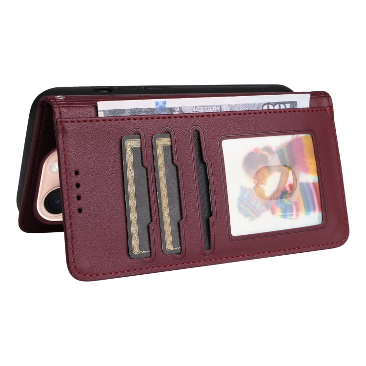 For iPhone 16 Pro BETOPNICE BN-005 2 in 1 Detachable Imitate Genuine Leather Phone Case(Wine Red)