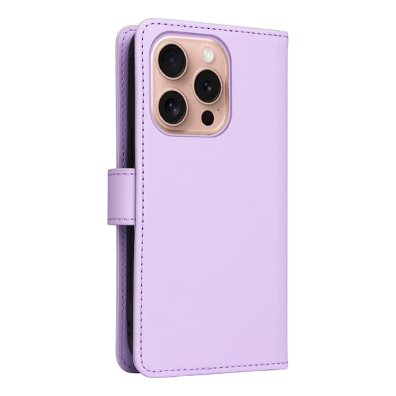 For iPhone 16 Pro Max BETOPNICE BN-005 2 in 1 Detachable Imitate Genuine Leather Phone Case(Light Purple)