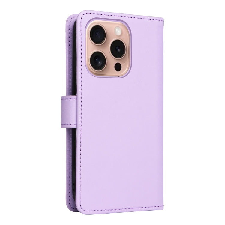 For iPhone 16 Pro Max BETOPNICE BN-005 2 in 1 Detachable Imitate Genuine Leather Phone Case(Light Purple)