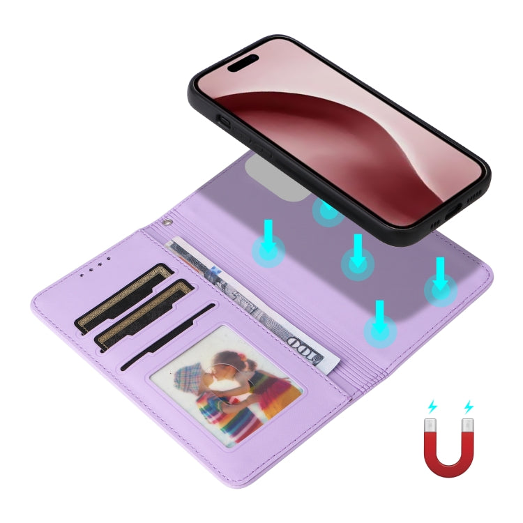 For iPhone 16 Pro Max BETOPNICE BN-005 2 in 1 Detachable Imitate Genuine Leather Phone Case(Light Purple)