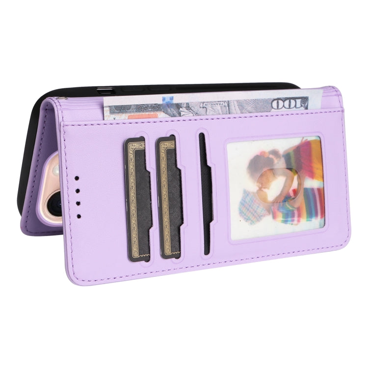 For iPhone 16 Pro Max BETOPNICE BN-005 2 in 1 Detachable Imitate Genuine Leather Phone Case(Light Purple)