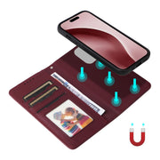 For iPhone 16 Pro Max BETOPNICE BN-005 2 in 1 Detachable Imitate Genuine Leather Phone Case(Wine Red)