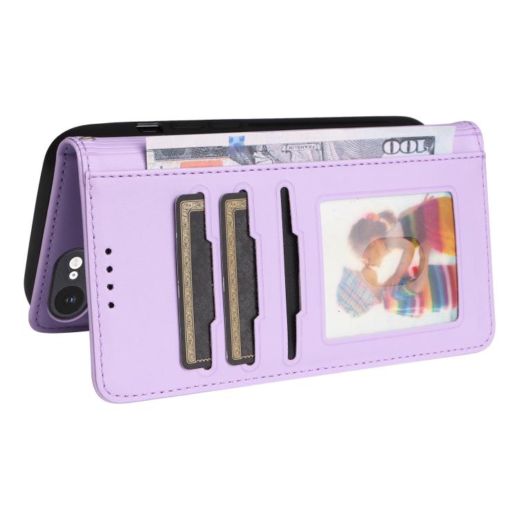 For iPhone 16e BETOPNICE BN-005 2 in 1 Detachable Imitate Genuine Leather Phone Case(Light Purple)