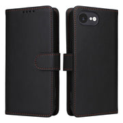 For iPhone 16e BETOPNICE BN-005 2 in 1 Detachable Imitate Genuine Leather Phone Case(Black)