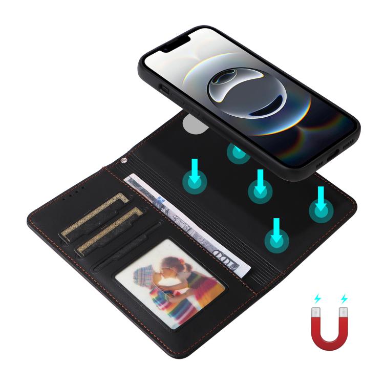 For iPhone 16e BETOPNICE BN-005 2 in 1 Detachable Imitate Genuine Leather Phone Case(Black)