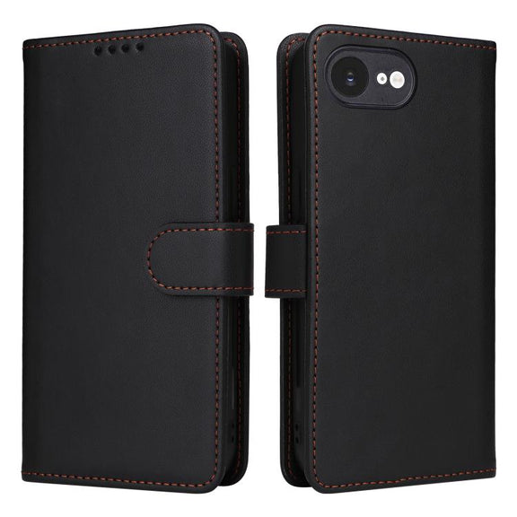 For iPhone 16e BETOPNICE BN-005 2 in 1 Detachable Imitate Genuine Leather Phone Case(Black)