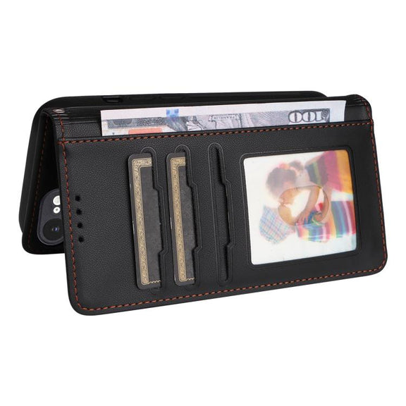 For iPhone 16e BETOPNICE BN-005 2 in 1 Detachable Imitate Genuine Leather Phone Case(Black)